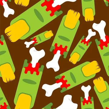 Zombie finger pattern seamless. Green finger and bone background. Illustrazione stock