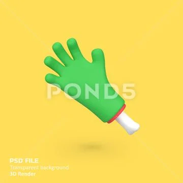 Zombie fingers with bone isolated 3d render icon illustration Modello PSD