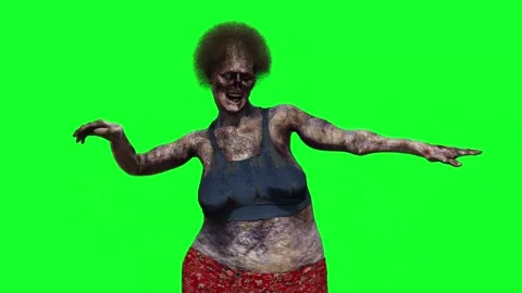 Zombie funny dance green screen realistic 4k animation. Stock Footage 313506044
