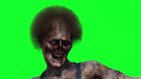 Zombie funny dance green screen realistic 4k animation. Stock Footage 313506050