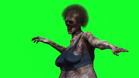 Zombie funny dance green screen realistic 4k animation. Stock Footage 313506052