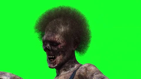 Zombie funny dance green screen realistic 4k animation. Stock Footage 313506064