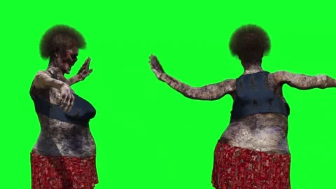 Zombie funny dance green screen realistic 4k animation. Stock Footage 313506072