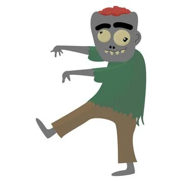 Zombie ghost walking Halloween Stock Illustration