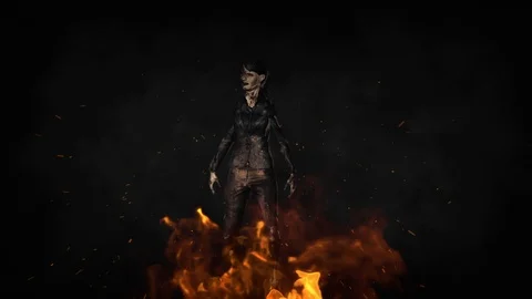 Zombie Girl In Hell Stock Footage 92159204