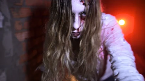 Zombie goes to the camera Video stock 68695146