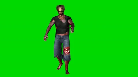 Zombie goes - green screen Stock-Footage 34986428