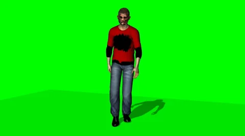 Zombie goes - green screen Stock-Footage 34987907