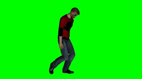 Zombie goes - green screen Stock-Footage 34988636