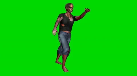 Zombie goes - green screen Stock-Footage 34989654