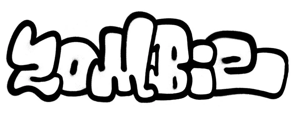 Zombie graffiti sprayed in black over white Illustrazione stock
