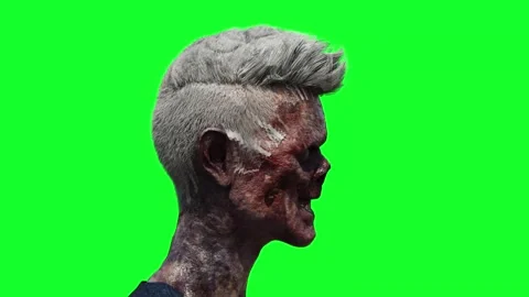 Zombie green screen realistic 4k animation. Stock Footage 313506071