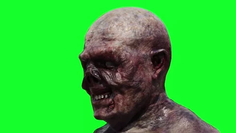 Zombie green screen realistic 4k animation. Stock Footage 313506079