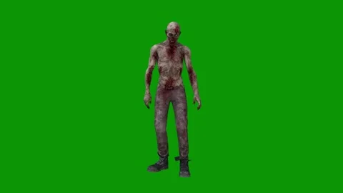 Zombie  green screen walking animated chromakey illustration elements motion Stock Footage 314067971