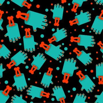 Zombie hand and bone pattern seamless. green arm of dead man background. vect Stock Illustration