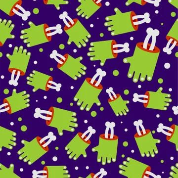 Zombie hand and bone pattern seamless. green arm of dead man background. vect Illustrazione stock