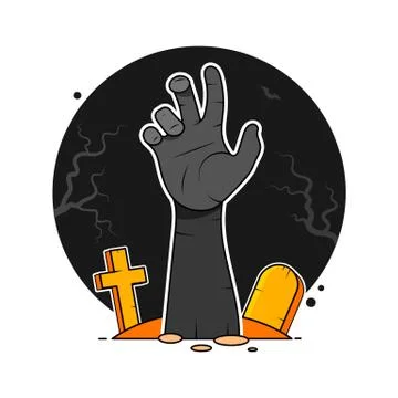 Zombie hand from hell. undead hand - vector Stock Illustration