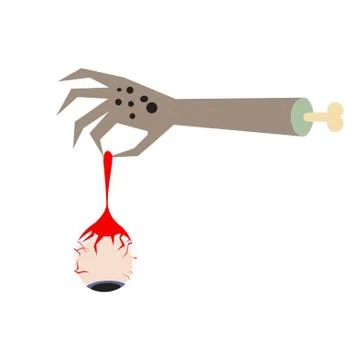 Zombie hand holding an eyeball vector illustration Stock Illustration