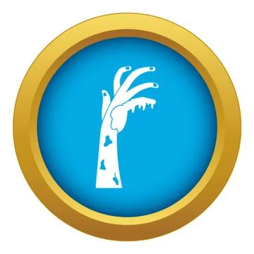 Zombie hand icon blue vector isolated Illustrazione stock