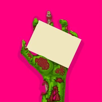 Zombie hand on pink Stock Illustration