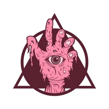 Zombie hand pink vector illustration Stock Illustration