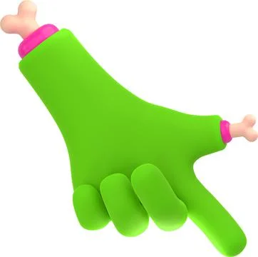 Zombie hand pointing finger, 3D illustration Stock Illustration