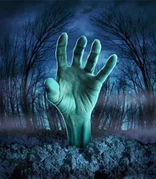 Zombie hand rising Stock Illustration