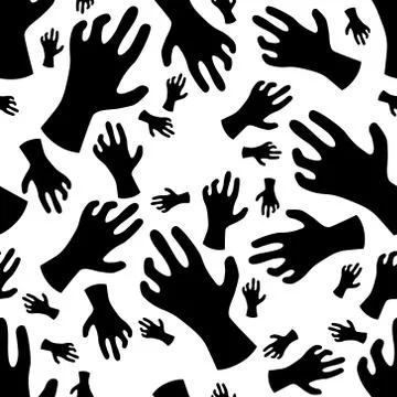 Zombie hand seamless pattern Stock Illustration