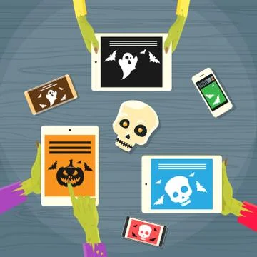 Zombie Hand Tablet Computer Smart Phone イラスト素材
