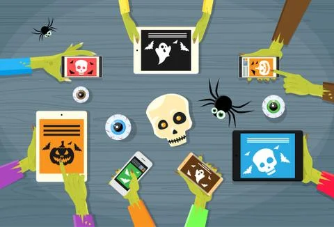 Zombie Hand Tablet Computer Smart Phone 스톡 일러스트