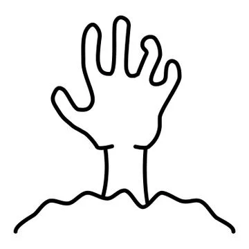 Zombie hand thin line icon. Undead vector illustration isolated on white Stock Illustration
