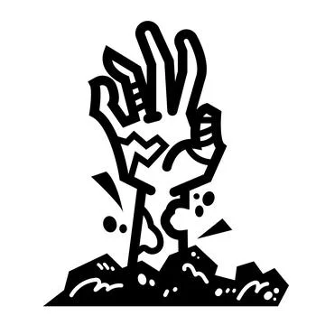 Zombie hand vector icon illustration Illustrazione stock