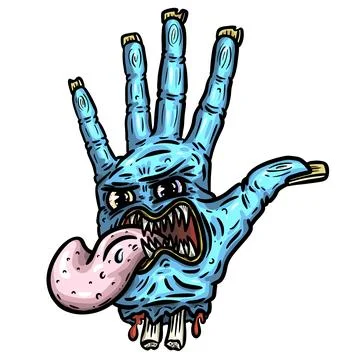 Zombie hand. Vector illustration of a monster hand. Cartoon style. 스톡 일러스트