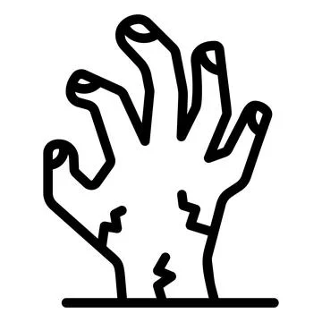 Zombie hand vector line icon Stock Illustration