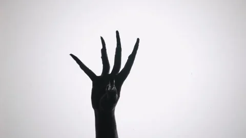 Zombie hand on white background Stock Footage 318232475
