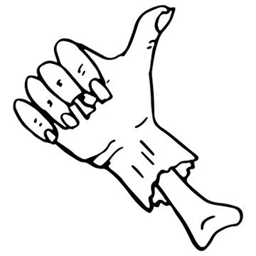 Zombie hand on white isolated backdrop Stock Illustration
