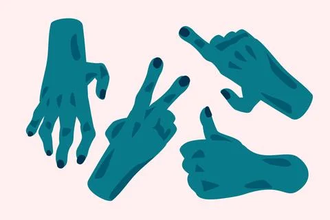 Zombie hands flat Stock Illustration