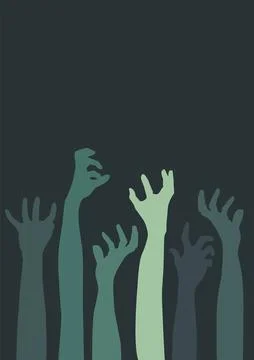 Zombie hands halloween theme Stock Illustration