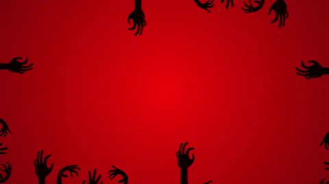Zombie hands Red BG Stock Footage