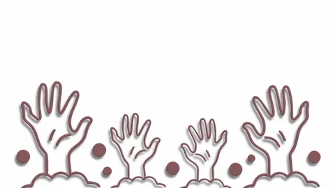 Zombie hands rising border on white background for halloween design Stock Footage 324858211