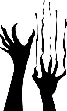 Zombie hands scratching the wall, vector illustration Stock Illustration
