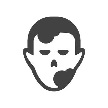 Zombie head icon flat vector illustration 스톡 일러스트