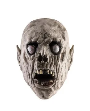 Zombie head isolated on white background with clipping path Stock Photos