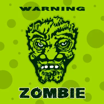 Zombie head a stylized image Stock Illustration
