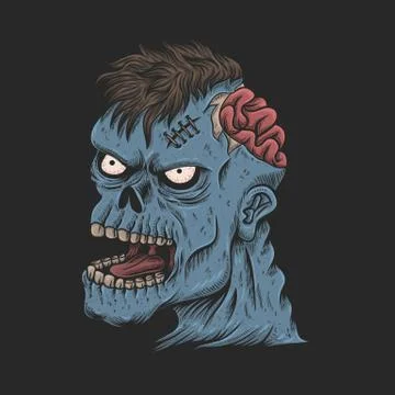 Zombie head vector illustration Stock Illustration