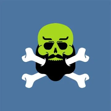 Zombie hipster with beard head isolated. Zombies face Stock Illustration