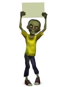 Zombie holding blank Stock-Illustration