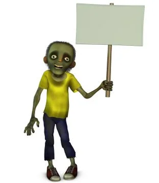 Zombie holding blank Stock Illustration