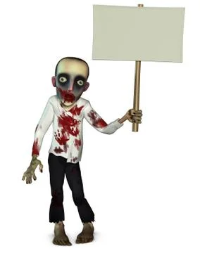 Zombie holding blank 스톡 일러스트