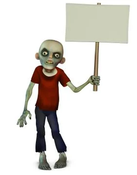 Zombie holding placard Stock-Illustration